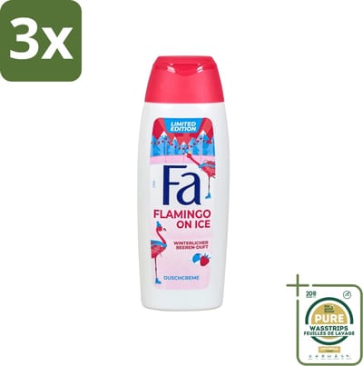3 x Fa - Douchegel - Winter Flamingo On Ice - Verfrissend & Koel - Hydraterend - 250 ml - Grootverpakking - Douchegel - Winterflamingo - Fris - Koel - Hydraterend