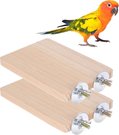 VHV - Vogelzitstok - Vogelplatform - Vogelaccessoire - Vogelplatform set - Rechthoekig zitplatform - Papegaaien platform - Parkieten zitplek - Vogelkooi plank - Voor papegaaien - Voor nymphs - Voor vogelkooi