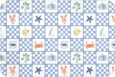 Badmat 90x60 cm - Antislip - Zomer - Patroon - Vierkant - Badmatten voor badkamer - Badkamermat - Douchemat - Badkamer mat