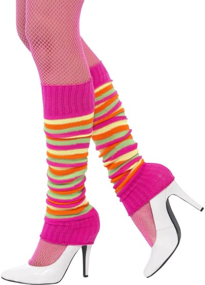 Carnaval verkleed Neon gekleurde beenwarmers - dames - Eighties/Jaren 80 feest thema