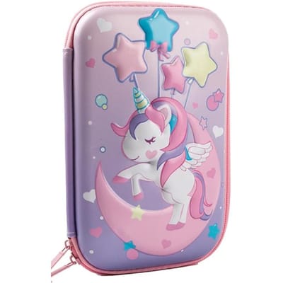 3D Kawaii Eenhoorn Dinosaurus Etui EVA Grote Capaciteit Waterdicht Lichtgewicht Potlooddoos voor Student Schoolbenodigdheden Etui gray