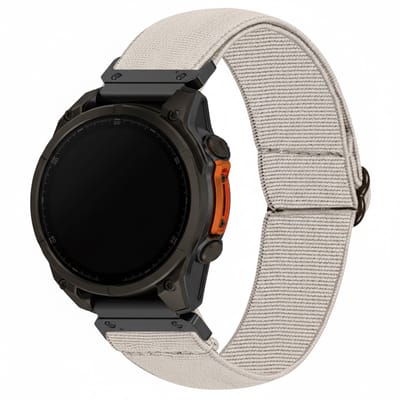 Nylon bandje - geschikt voor Garmin Fenix 3 / 5X (Plus) / 6X (Pro) / 7X (Pro) / 8 (51 mm) / Tactix (7) / Descent Mk 51 mm / Instinct 2x / 3 - 50mm / D2 / Epix Pro 2 (51 mm) - beige