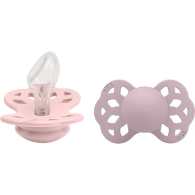 BIBS Infinity 2 Pack Siliconen Anatomical Size 2 Blossom/Dusky Lilac 2 st
