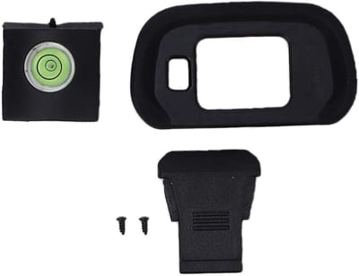 Camera Accessoires Set - Oogschelp & Hotshoe - Fotografie Verbeteren - Ingebouwde Waterpas - 12 x 8 cm - Zwart