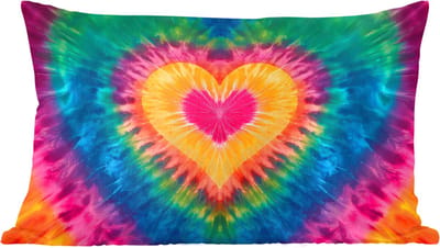 Sierkussens - Kussentjes Woonkamer - 60x40 cm - Hart - Tie Dye - Kleurrijk