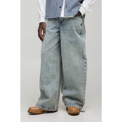 Parachute Baggy Gewassen Jeans | Bleached Blue | Size 34R