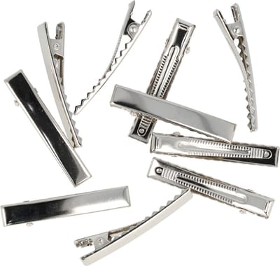 Haarsoires DIY haarspeld recht 4,7 cm – metalen alligatorspeldjes – zilver – set van 10 - Onderdelen - Zelf Sieraden & Haaraccessoires Maken
