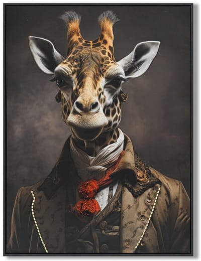 Schilderij 60x80cm dressy giraffe