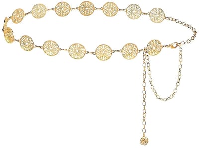 Dailygoods- Taillering Gouden Kettingriem - Verstelbare Riem - Lichtgewicht Metalen Riem - Mode Accessoire - Elegante Kettingvorm - Hoogwaardige Zinklegering