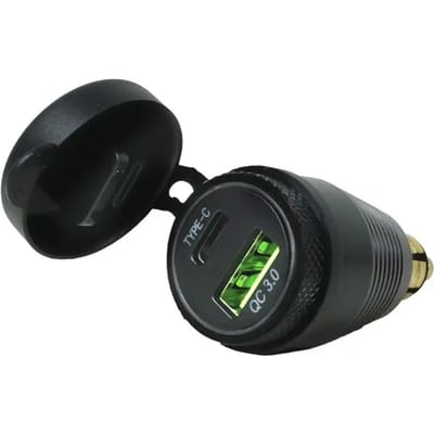 Adapter Chaft DIN QC3.0 USB + USB Type C