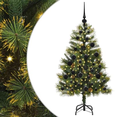 vidaXL - Kunstmatige - Scharnierende - Kerstboom - met - Kegels - Groen - 120 - cm