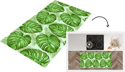 Keukenloper - Loper keuken - Monstera - Palmblad - Patronen - 120x60 cm - Keukenloper vinyl