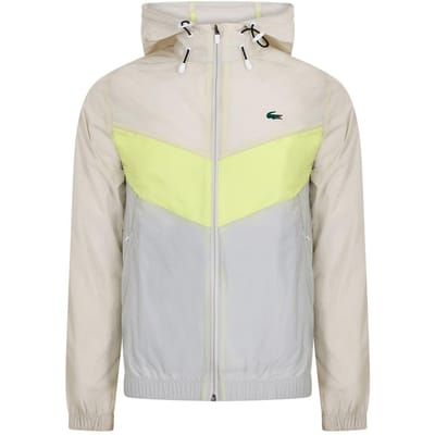 Lacoste Heren-anorak: blousonjas met kleurblokken (Grijs/Limoen/Lichtblauw)
