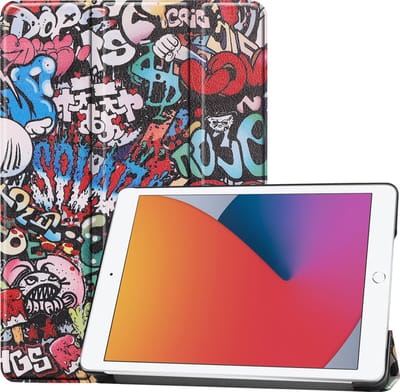 Hoesje - Geschikt voor Apple iPad 8 (2020) - 10.2 inch - 8e Generatie - Dun & Stevig - Hardcover Book Case - Trifold Bookcase Hoes - Hard Cover - Tablethoes - Graffity