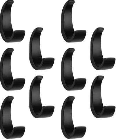 SOTECH 10 stuks Jashaken VETRIN zwart mat 69 x 24 x 43,5 mm met onzichtbare bevestiging jashaken uit de BlackLine collectie
