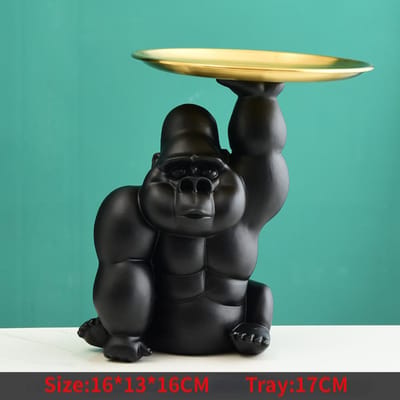 Cadeaux d'Artisanat Cartoon Premium Décoration de Maison Statue King Kong Plateau Organisateur de Clés Ornement Sculpture Gorille Décorations de Salon Résine Amusant