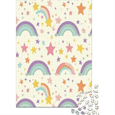 Regenboog Puzzel - 1000 Stukjes - Gezins Plezier - Hoge Kwaliteit Karton - 75 x 50 cm