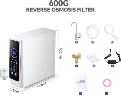 Casa Living Waterfilter - Omgekeerde Osmose Waterfiltratiesysteem - Intelligente TDS-Meter - Direct Drinkwater - 600G Capaciteit