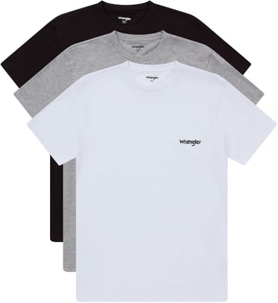 Wrangler - Men's T-shirts - Marston - Black/Grey/White - 3-pack - M