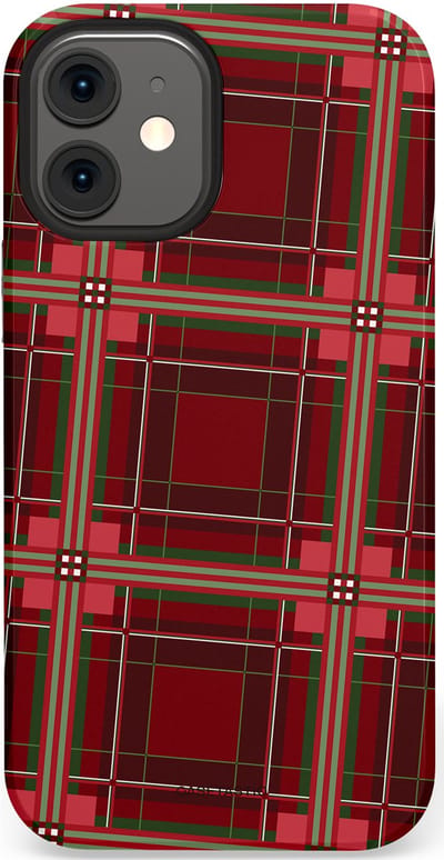 Casetastic Hoesje Geschikt voor Apple iPhone 12 Mini - Stijlvolle Beschermende Duo-layer Case - Schots Ruit Rood - Tartan Royal Stewart Plaid