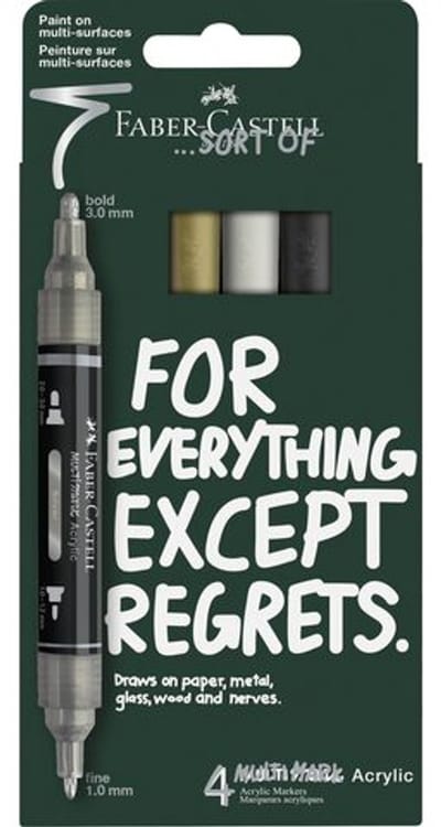 Acrylmarker Faber Castell Multimark 4 stuks Classics kartonetui - FC-186010