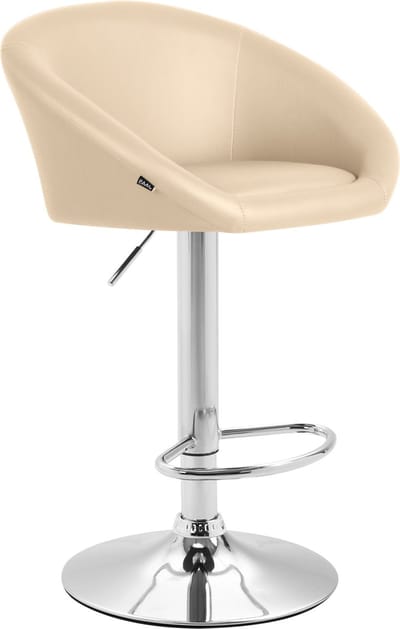 CLP Miami Barkruk - Kunstleer creme/chroom