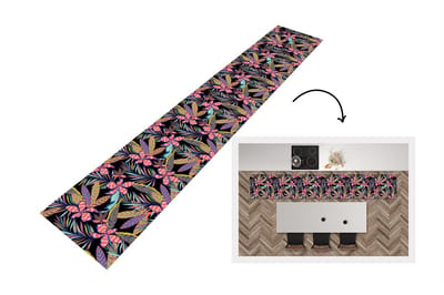 Keukenloper - Loper keuken - Hawaii - Regenboog - Bloemen - Bladeren - Psychedelisch - 300x50 cm - Keukenloper vinyl