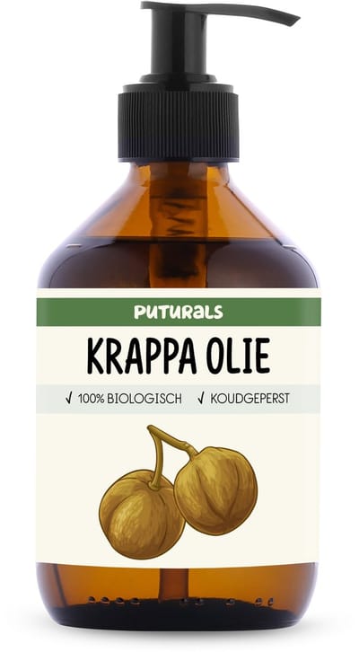 Puturals Krappa Olie 100% Biologisch - 300ml - Koudgeperst en Puur - Krappa Olie voor Haar en Huid