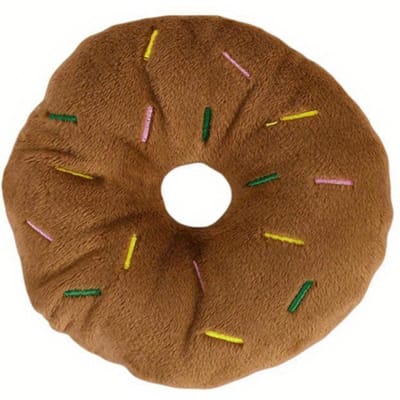 Soulager le stress Jouets à mâcher pour chiots Fournitures pour chiens soigneusement conçues Donuts doux pour chiens Jouets en peluche pour animaux de compagnie et soulager l'ennui Jouets pour chiens marron