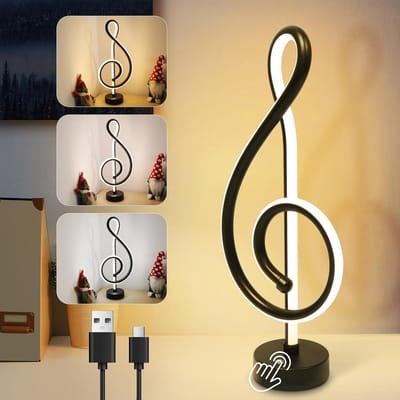 Glitzerlife - Tafellamp Tafellampen LED Nachtlamp Bedlamp - draadloos dimbaar touch IP44 waterdicht - USB-C oplaadbaar - ABS design binnen buiten - Ø15.4cm - Zwart