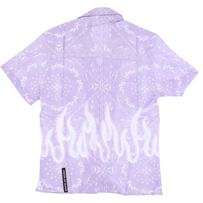 Heren overhemd met korte mouwen Spray Flames Bandana overhemd Lila