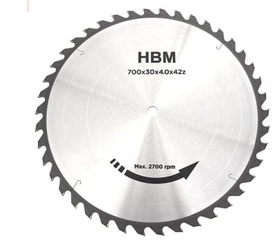 HBM 700 mm 42T Zaagblad voor Professionele Wipzaag/Brandhoutzaag 5,5 PK 400 Volt