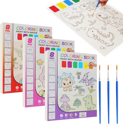 ONF3 - Set aquarelkleurboeken - Aquarelschilderpapier - Duurzaam en leuk - 3 boeken - Geschikt voor kinderen - Creatieve kunsthandwerk
