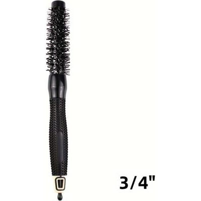 Zwarte Cilinder Krullend Haar Kam Keramische Aluminiumlegering Buis Nylon Tand Roller Kam Kapsalon Grote Golf Haarborstel No. 19 black