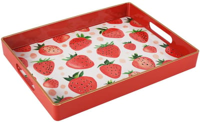 Dekoratief | Dienblad rechthoek 'Fresh Strawberries', pvc, 29x22x4cm | A260780