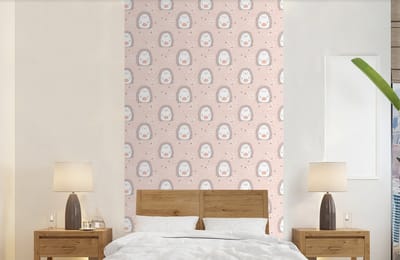 Behang - Fotobehang Egel - Pastel - Kinderen - Breedte 120 cm x hoogte 240 cm