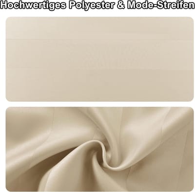 Tafelkleed gestreept, afwasbaar, rechthoekig, lotuseffect, vuilafstotend, waterafstotend, beige, 130 x 220 cm