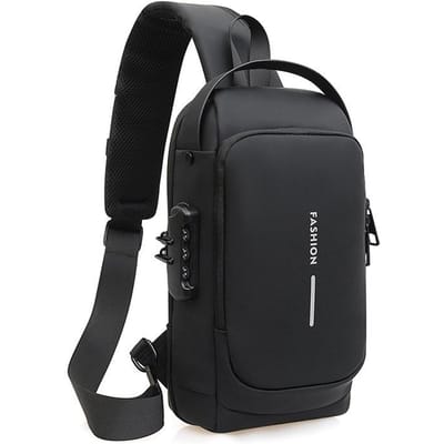 Grote Capaciteit Crossbody Tas Voor Mannen Eenvoudig Sport Trendy Schoudertas Zakelijk Multifunctioneel Anti-Diefstal Waterdichte Heuptas black