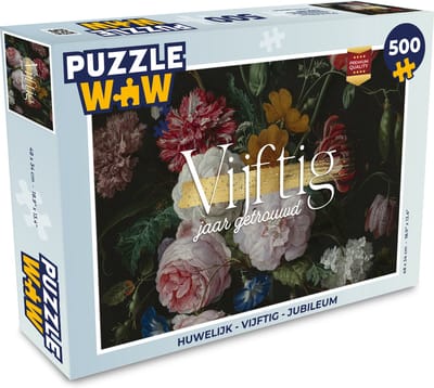 Puzzel vijftig jaar getrouwd - Quotes - Jubileum - Trouwen - Spreuken - Legpuzzel - Puzzel 500 stukjes