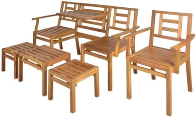 Houten 5-delig tuinset