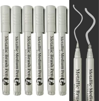 PromoHome 6-delige Waterdichte Acrylmarkeerstiften Set - Zilver