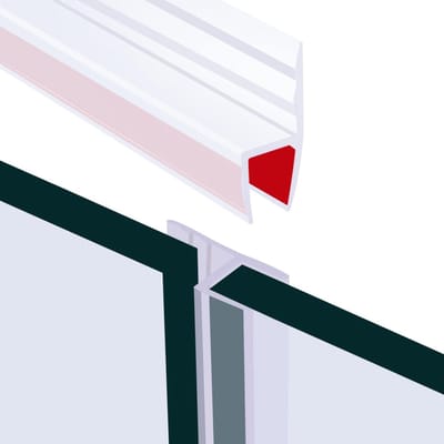 JGS Premium - Afdichtingsstrip voor douchedeur 10 mm zelfklevende siliconen dichting glas 9-10 mm transparant 200 cm (H 10 mm)