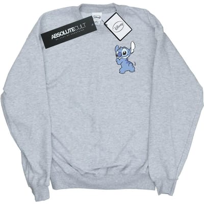 Disney Heren Lilo And Stitch Rugzijde Borst Print Sweatshirt (Sportgrijs)