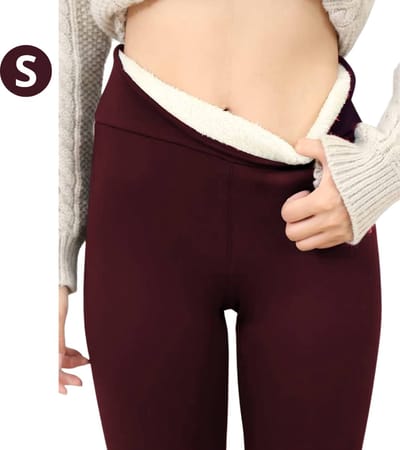 Nivard Winter Panty - Warme panty - Fleece Panty - Thermo Panty - Legging - Stretch - Dames Kleding - Rood - Maat S