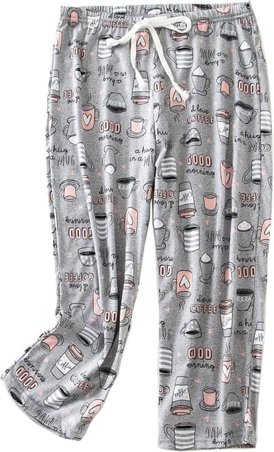 Katoenen Pyjamabroek - Loungebroek Dames - Comfortabel Slapen - Ademende Stofmix - 3/4 Lengte - Gedrukt
