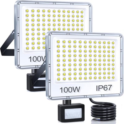 Krachtige Led Buitenlamp met Bewegingsmelder 100W - 10.000 Lumen, IP67 Waterdicht