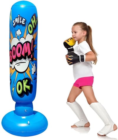 SCH® Bokspaal - Fitness - Blauw- 50cm x 50cm x 120cm