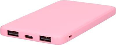 Powerbank - Snellader - Fast charger - Perfect als oplader voor onderweg! - LED Batterij display - Zeer compact formaat - 2-in-1 - 5000mAh - In- en output van 5V - Roze