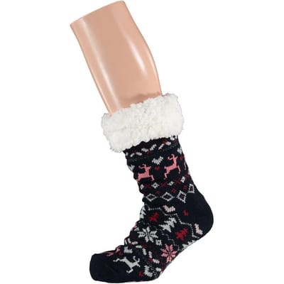 Dames huissokken kerst - Blauw / One size