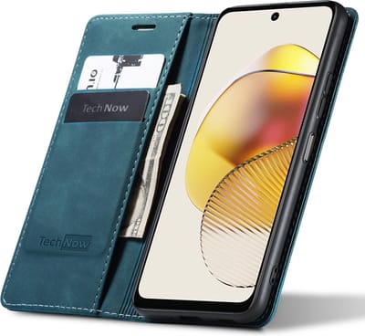 Hoesje geschikt voor Motorola Moto G73 - Book Case Leer Slimline Blauw